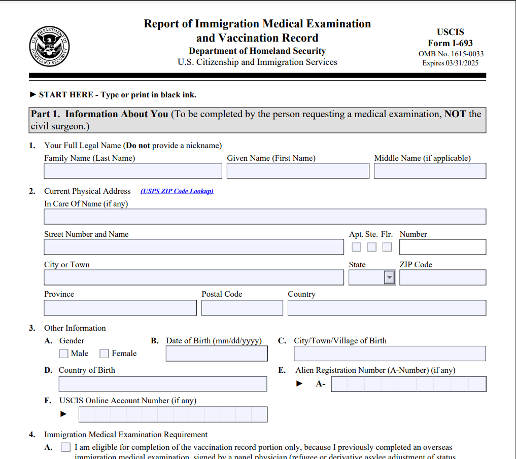 I-693 form